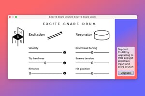 A screenshot of the user interface for Chari EXC!TE SNARE DRUM