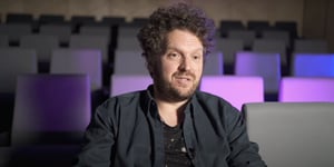 Benny Turner being interviewed in the Bristol lecture theatre